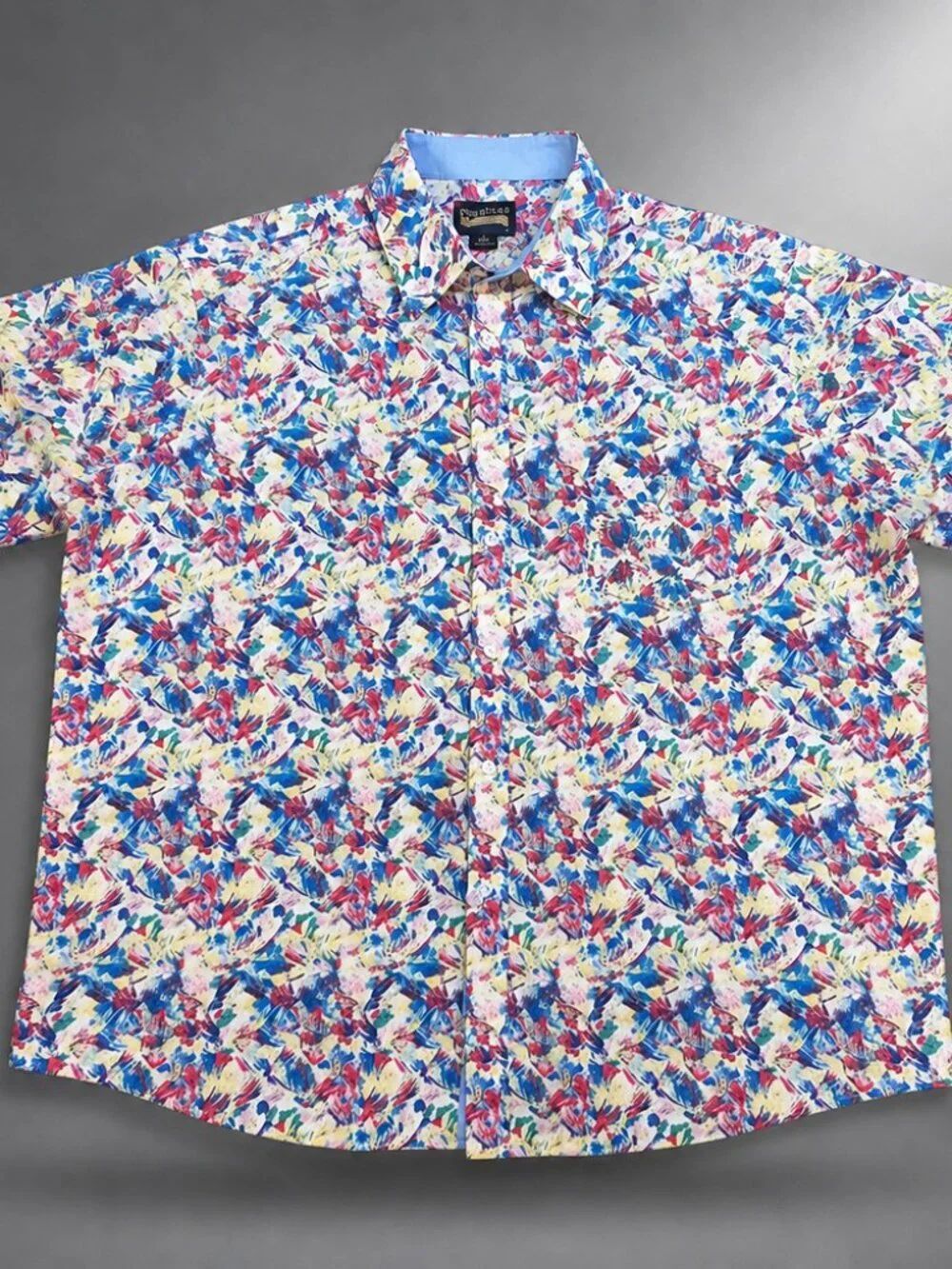 Cremieux Men's Abstract Brushstroke Cotton Button Front Shirt 2XB Big Tall
